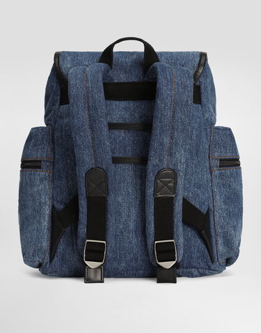 Rygsæk Dolce & Gabbana Dolce & Gabbana Denim Backpack with Embroidered Logo Blå | EM0100AD7068M800, 2