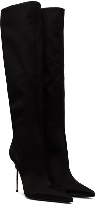 Sneakers og sko Dolce & Gabbana Tall Satin Boots Sort | CU1126 A7630, 3