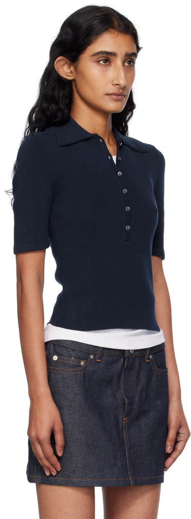 Polo skjorte A.P.C. A.P.C. Joelle Knit Polo Mørkeblå | COGDK-F23421, 1
