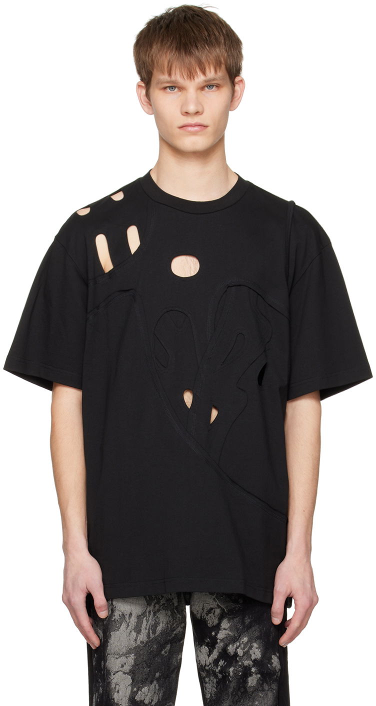 T-shirt Feng Chen Wang Feng Chen Wang Cutout T-Shirt Sort | FUS15TS01B, 0
