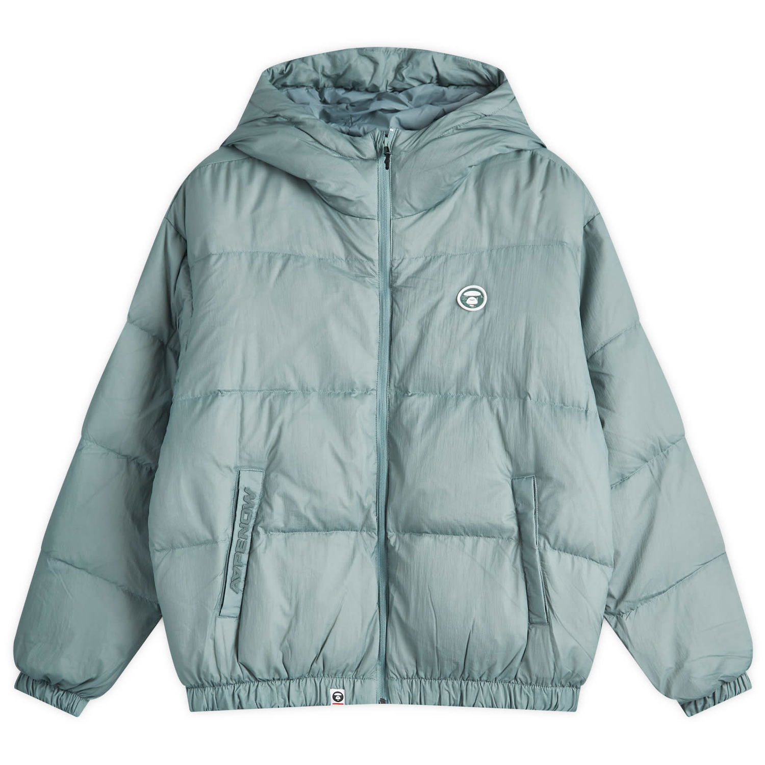 Puffer jakke AAPE by A Bathing Ape AAPE Now Hooded Down Jacket, Size Large Grøn | AAPDNM7654XXNGRC, 1