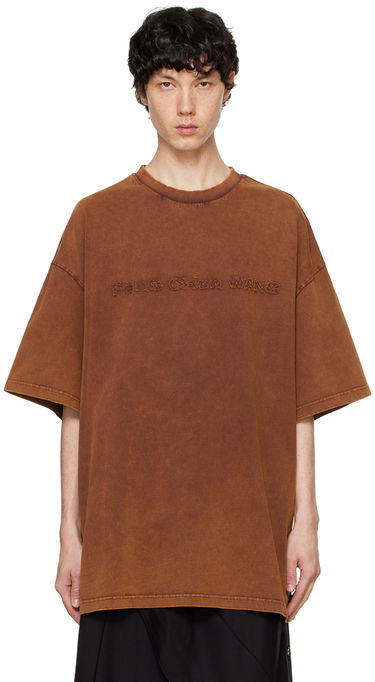 T-shirt Feng Chen Wang Feng Chen Wang Washed Logo T-Shirt Brun | FUF18TS07, 0
