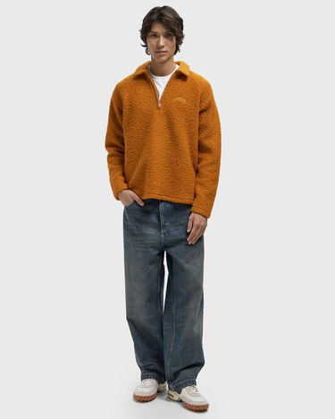 Sweater Edmmond Studios SNOW Fuzzy Long-Sleeve Half-Zip Polo Orange | 325-40-18730, 2