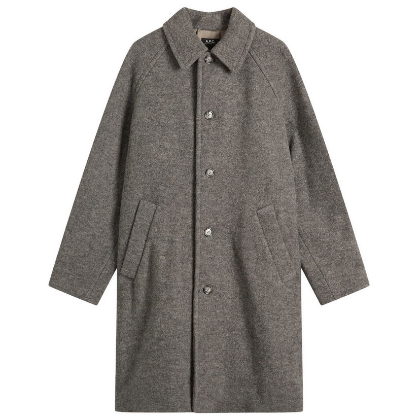 Frakker A.P.C. A.P.C. Gaston Felted Wool Overcoat, Size Small Grå | WVBEH-H01516-PLA