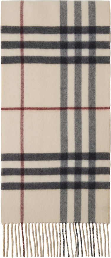 Tørklæde Burberry Burberry Reversible EKD Check Cashmere Scarf Beige | 8095224, 1