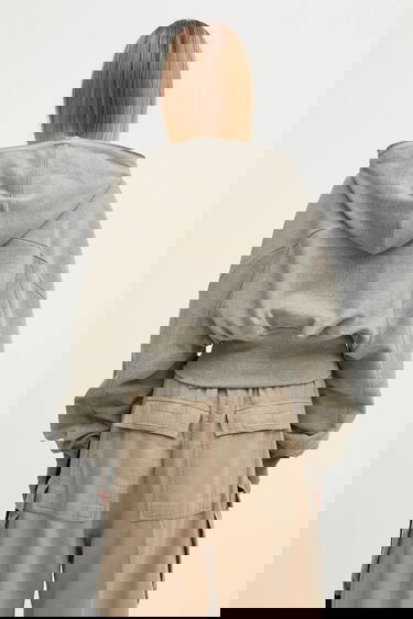 Sweatshirt Rick Owens Rick Owens DRKSHDW Collage Gimp Cropped Hoodie Grå | DS02E7233.FGM, 2