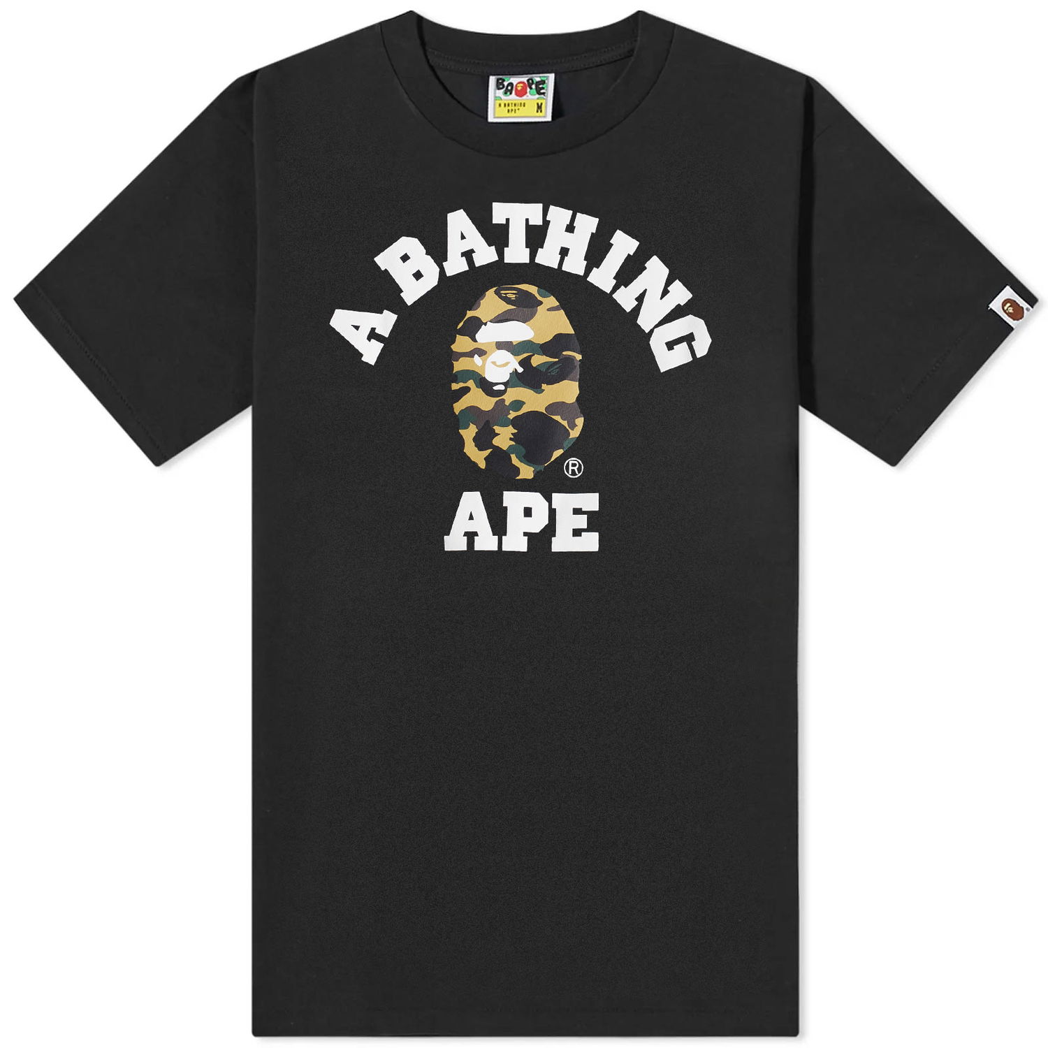 T-shirt BAPE 1St Camo College T-Shirt Black/Yellow Sort | 001TEJ301010M-BLKYLW, 0