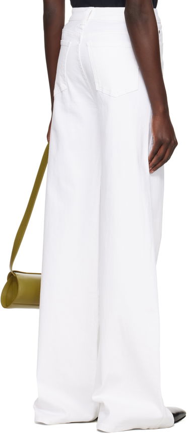 Jeans Khaite Dane High-Waisted Wide-Leg Flared Stretch Jeans Hvid | 1170902100, 2