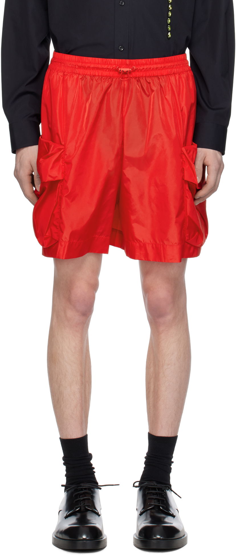 Shorts Simone Rocha Simone Rocha Cargo Flap Pocket Drawstring Shorts Rød | 4135 1067