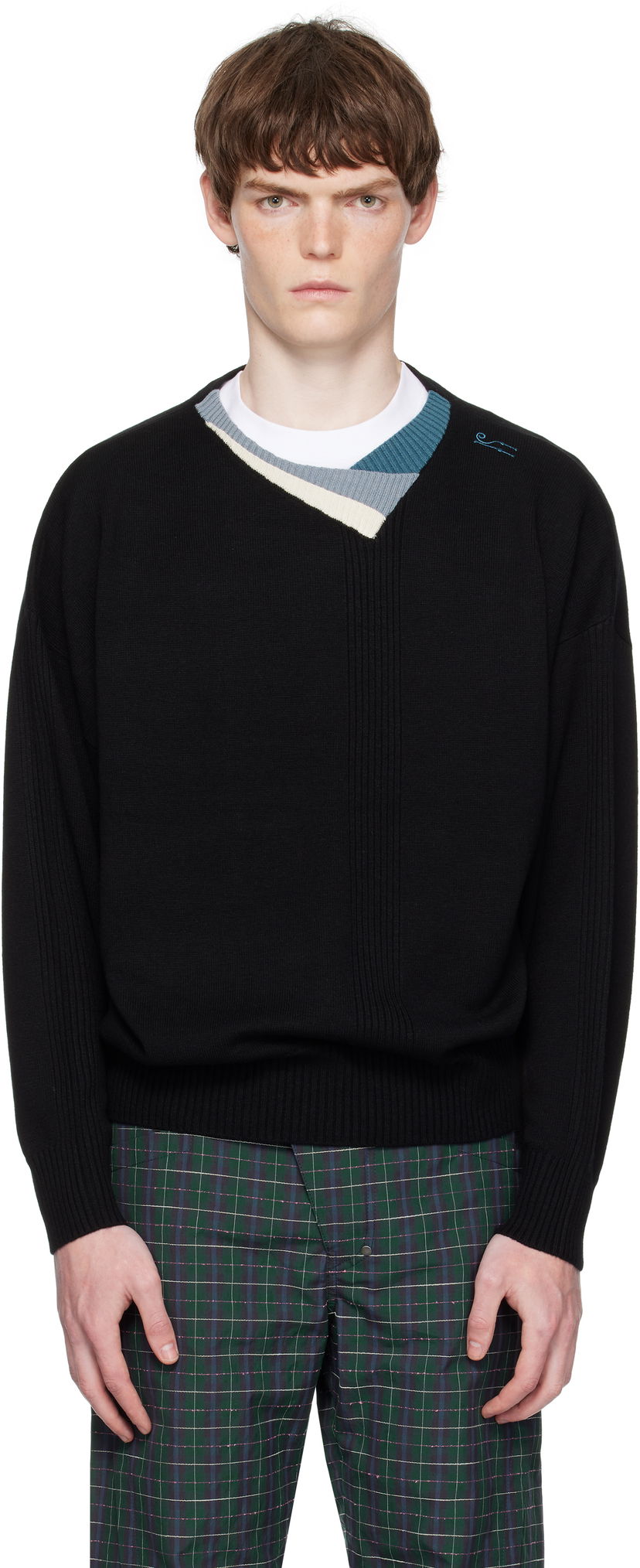 Sweater KIKO KOSTADINOV Kiko Kostadinov Vig Multi Collar Sweater Sort | KKAW25KN04-98