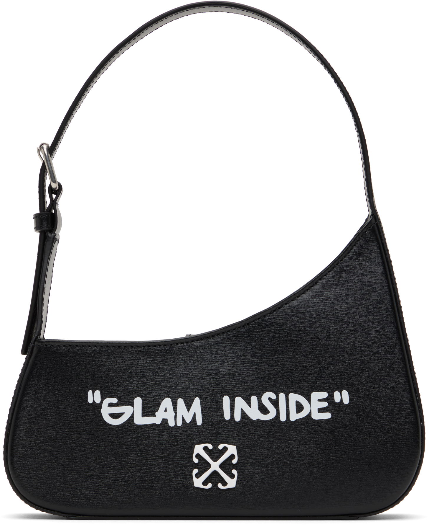 Håndtaske Off-White Off-White Jitney Quote Shoulder Bag Sort | OWNN18AC99LEA0011001, 0