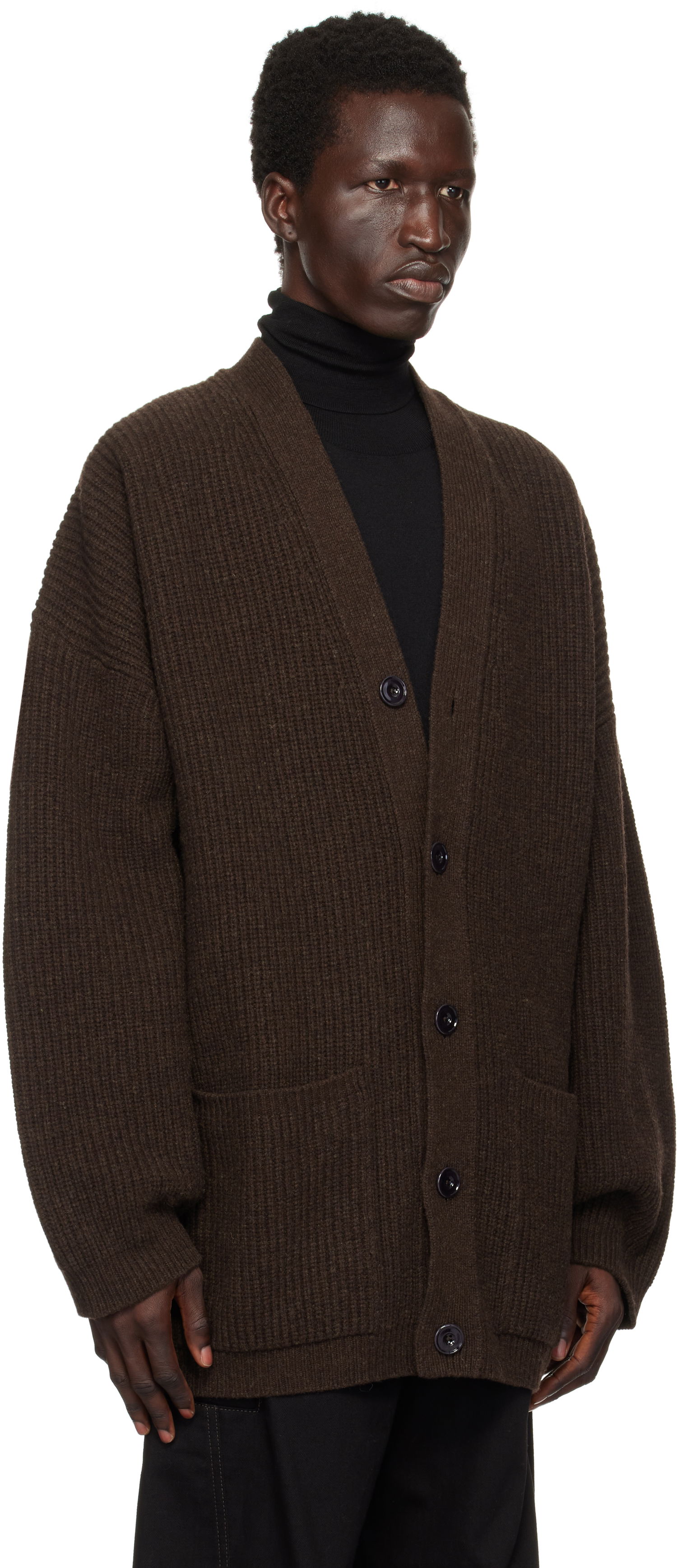 Sweater LEMAIRE Felted Cardi Cardigan Brun | CO1077 LK1027, 1