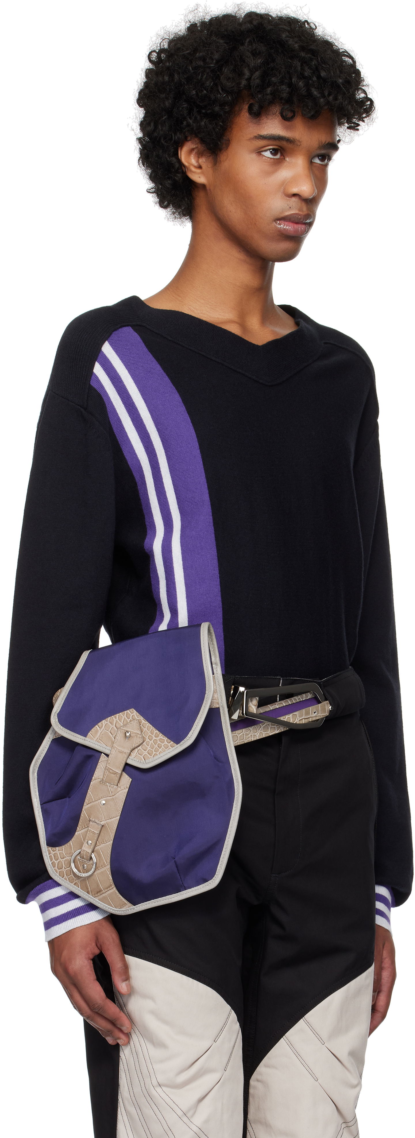 Sweater KIKO KOSTADINOV Kiko Kostadinov Ostro V-Neck Sweater Sort | KKSS25KN02-109, 1