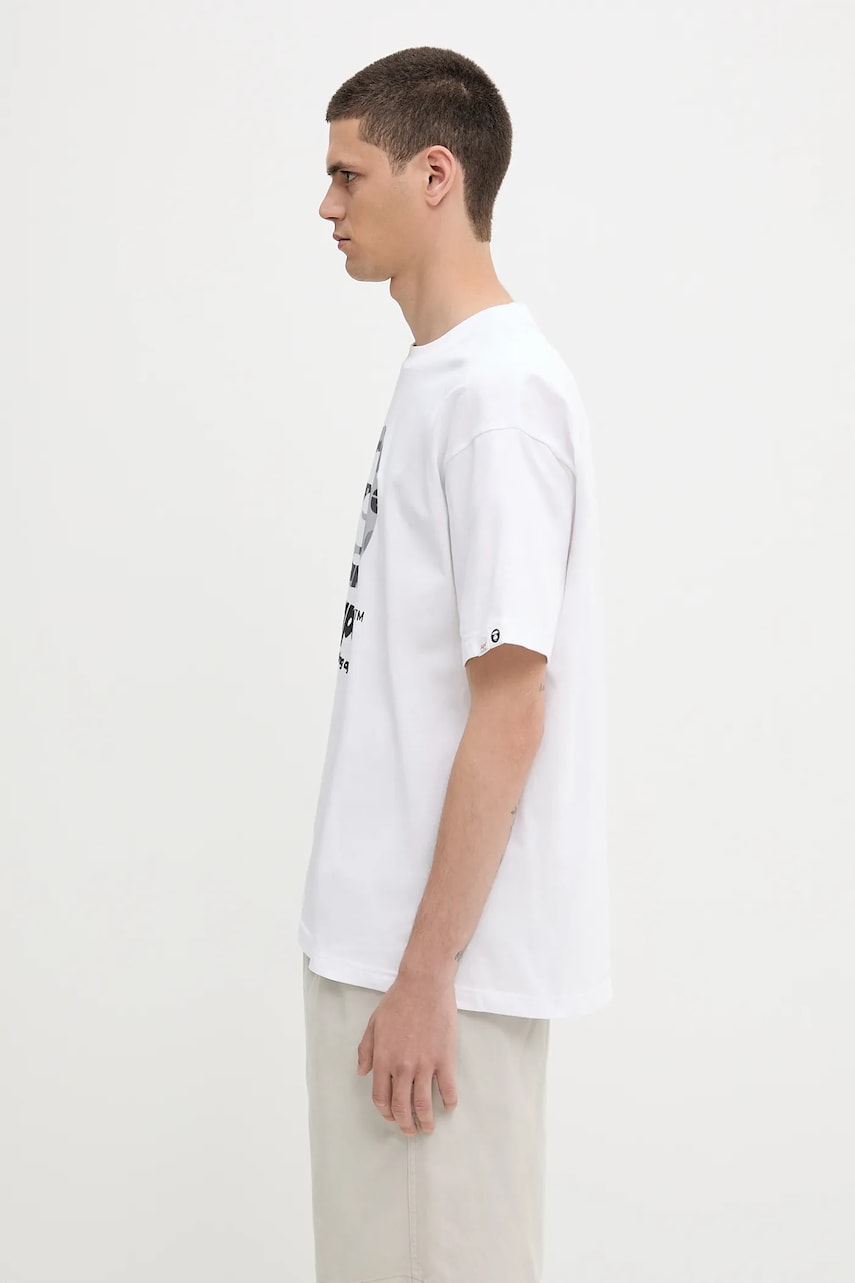 T-shirt AAPE by A Bathing Ape AAPE Basic Print T-Shirt Hvid | AAPTEM1639XXO, 1