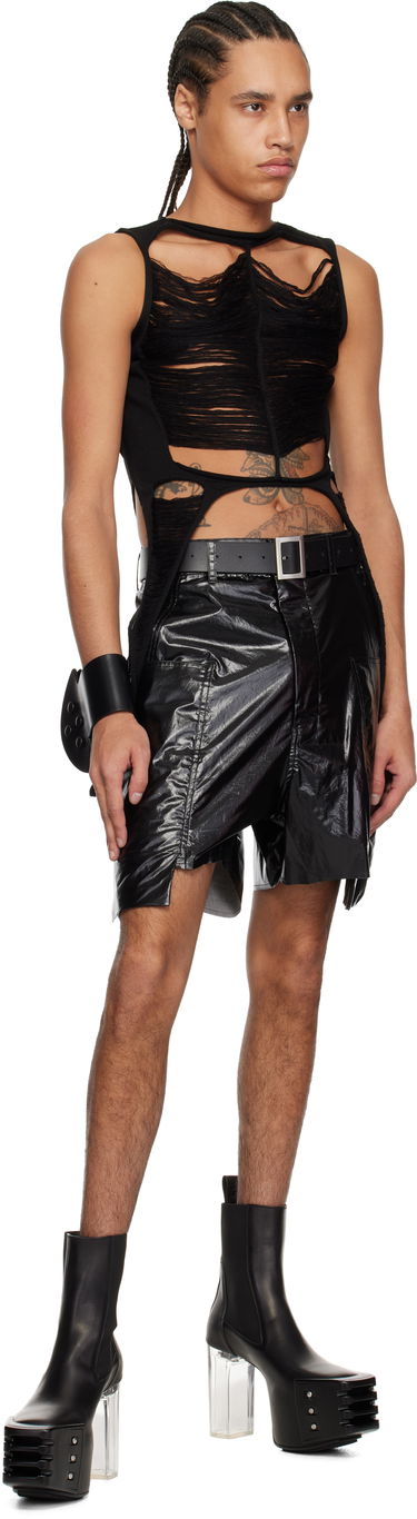 Tanktop Rick Owens Rick Owens Hollywood SL Cutout Tank Top Sort | RR01E5670 KGRIDM, 3