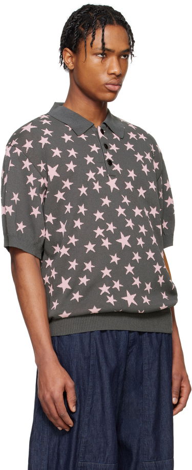 Polo skjorte Needles NEEDLES Short Sleeve Star Knit Polo Lilla | QV375, 4