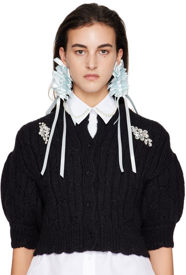 Øreringe Simone Rocha Simone Rocha Long Rosette Bow Earrings Hvid | ERG426 0916, 2
