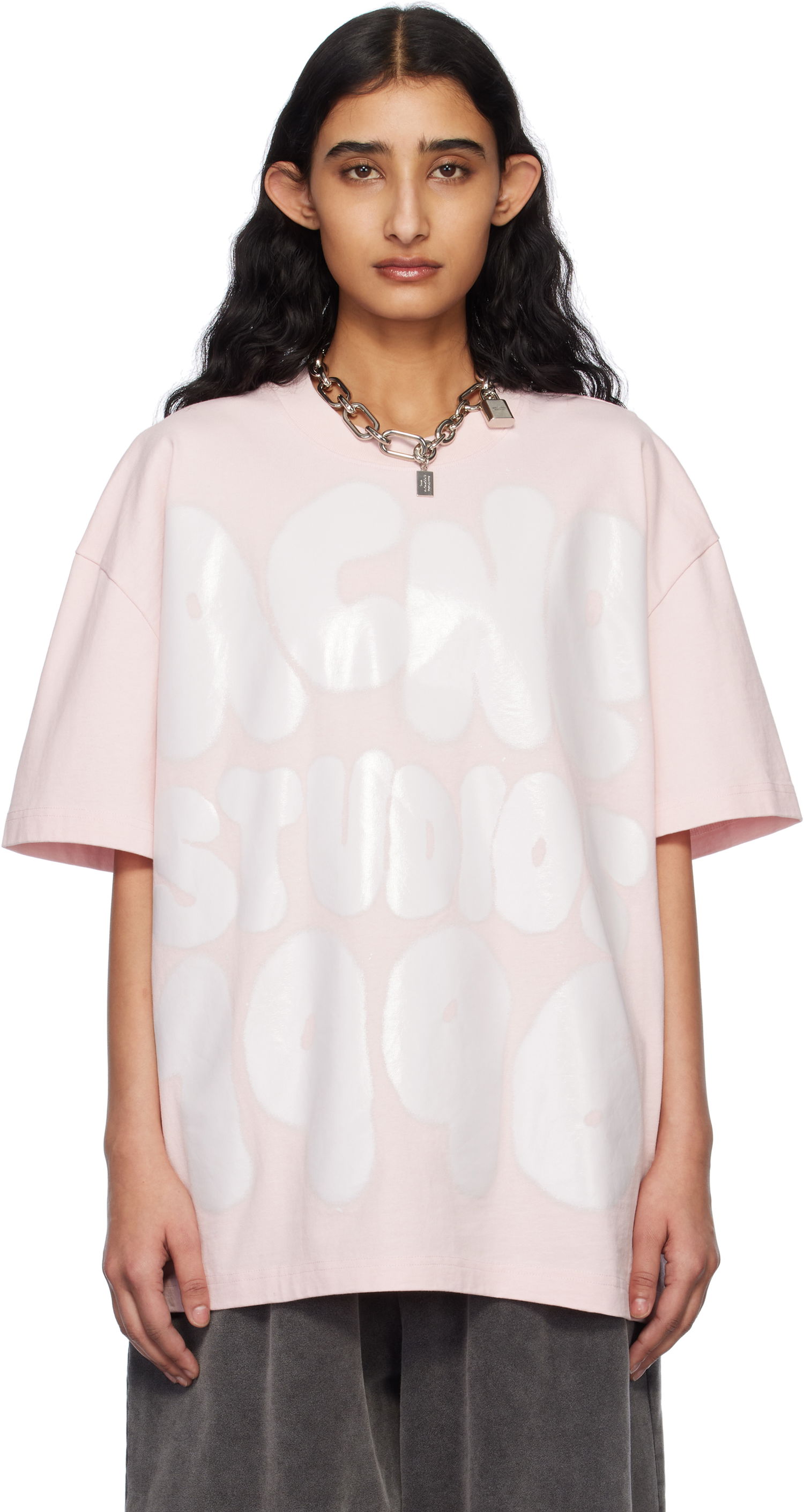 T-shirt Acne Studios Acne Studios Relaxed Fit Logo T-Shirt Lyserød | CL0333-, 0