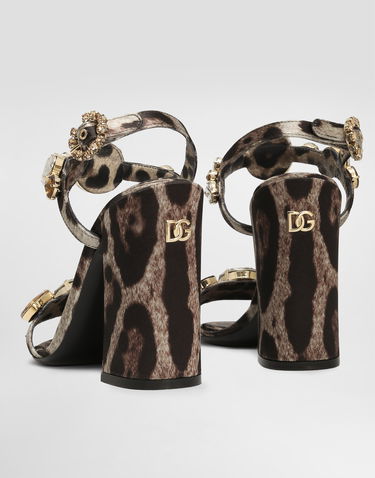 Sneakers og sko Dolce & Gabbana Satin Sandals With Gemstone Embellishment Brun | CR1802A9T45HY13M, 3