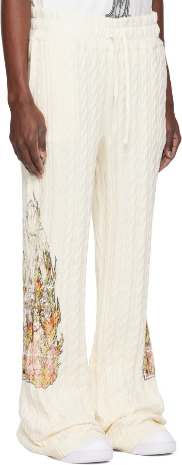 Joggingbukser Who Decides War Who Decides War Flame Glass Cable Knit Sweatpants Hvid | 1120770019SS25, 1