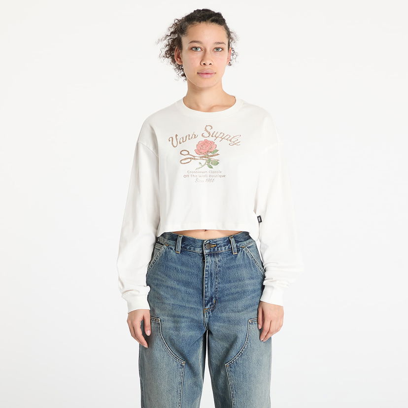 Sweater Vans Vans Supply Boutique Longsleeve Cropped T-Shirt Hvid | VN000MDCFS81