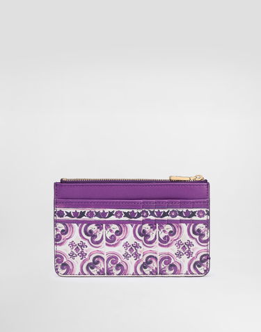 Tegnebog Dolce & Gabbana Dolce & Gabbana Calfskin Card Holder with Majolica Print Lilla | BI1261AO026I03TN, 2