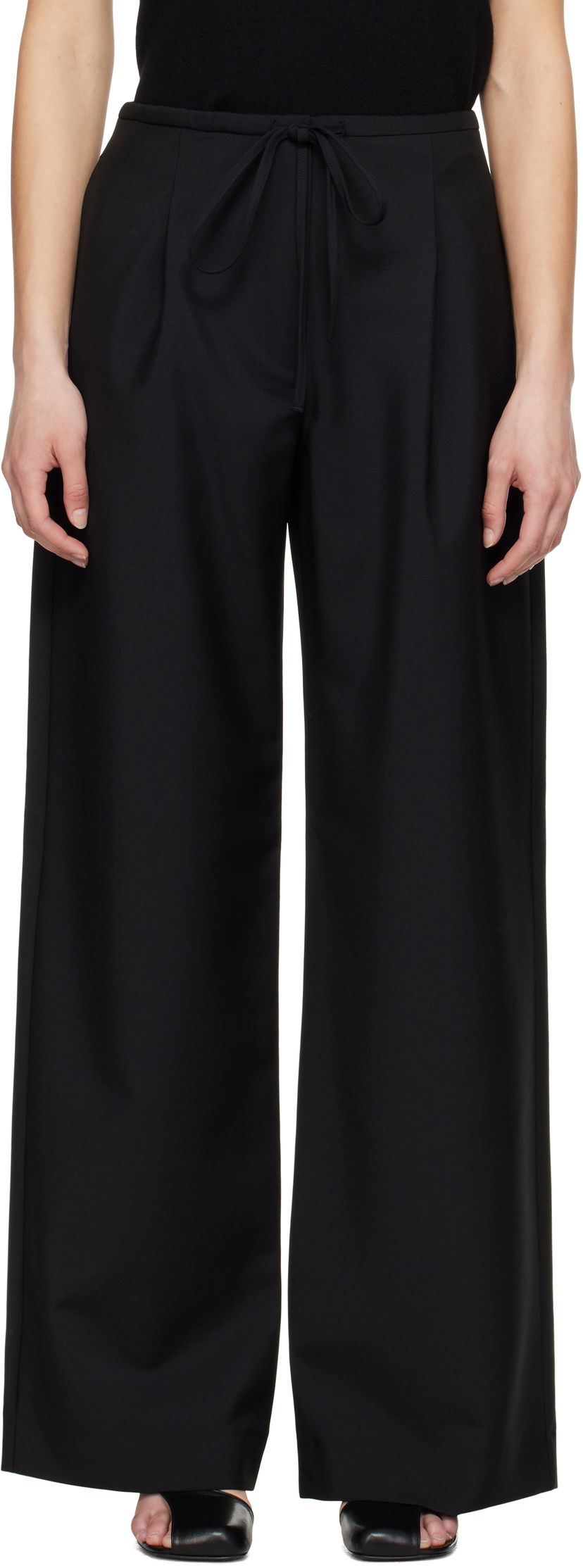 Bukser Róhe Róhe Relaxed Drawstring Trousers Sort | 415-30-007