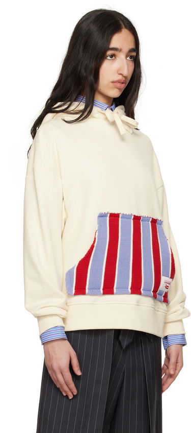 Sweatshirt Charles Jeffrey Loverboy Charles Jeffrey LOVERBOY Knit Patch Rabbit Ears Hoodie Hvid | 54100901, 4