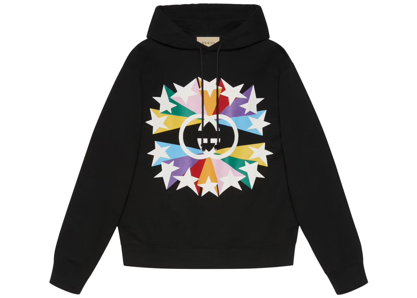Sweatshirt Gucci Interlocking G Star Burst Print Cotton Hoodie Sort | 646953 XJDNJ 1082, 0
