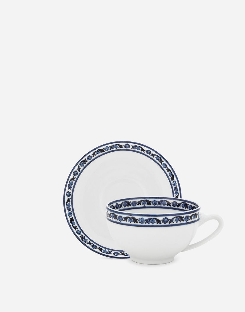 Home decor Dolce & Gabbana Porcelain Teacup And Saucer Set Hvid | TC0S13TCALIUB028