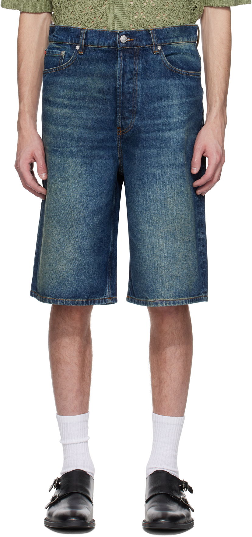 Shorts BOSS Hugo Logo Patch Denim Shorts Blå | 50537732