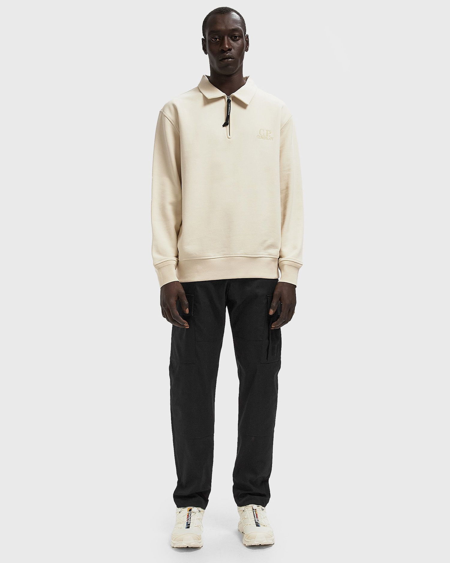 Sweatshirt C.P. Company CP Company Half Zip Polo Sweatshirt Beige | 19CMSS140A005086W-402, 1