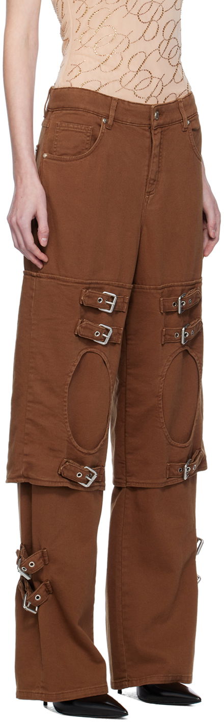 Cargo bukser Blumarine Blumarine Boyfriend Cutout Buckle Jeans Brun | A344J046A, 1