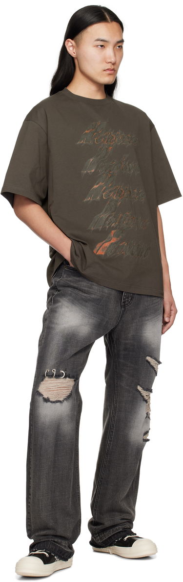 T-shirt We11done We11done Spark Logo Graphic T-Shirt Brun | WD-TT0-25-751-U-CH, 3