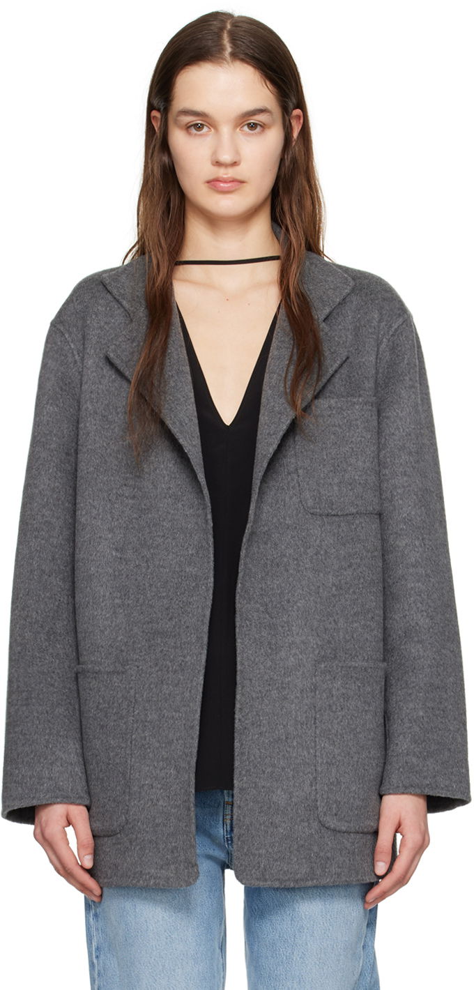 Jakke TOTEME TOTEME Patch Pocket Jacket Grå | 242-WRO1613-FB0006