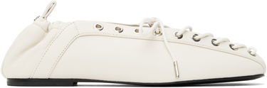 Kjole GANNI GANNI Lace-Up Ballerina Flats Hvid | S2962, 0