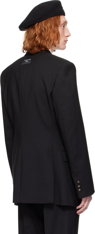 Baret Marine Serre Marine Serre Virgin Wool Twill Fitted Blazer Sort | MJA074A RWOV0001, 2