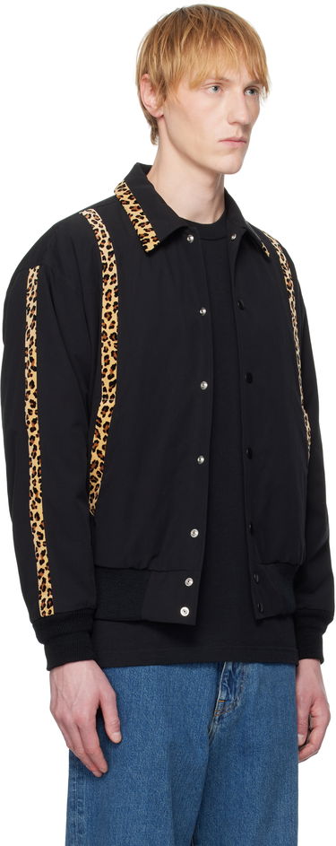 Bomberjakke WACKO MARIA WACKO MARIA 50's Leopard Trim Jacket Sort | 25SS-WMO-BL14, 1