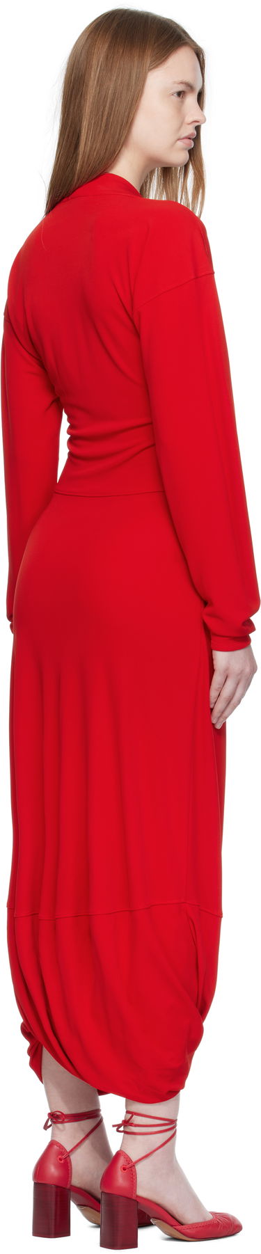 Kjole LEMAIRE LEMAIRE V Neck Maxi Dress Rød | DR1127 LJ1040, 2