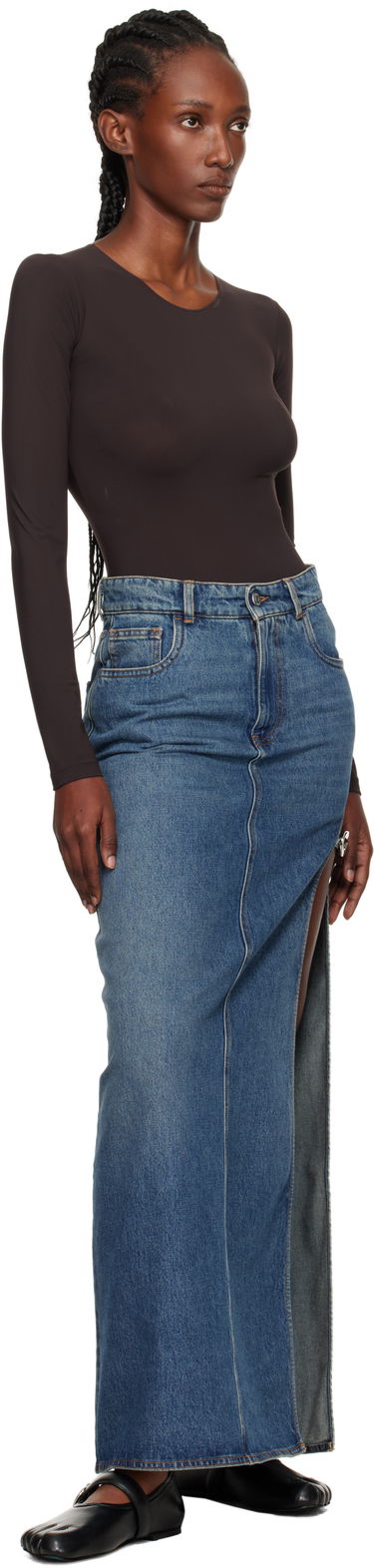Nederdel Coperni Coperni Garter Belt Denim Maxi Skirt Blå | COPJ101F2014, 3