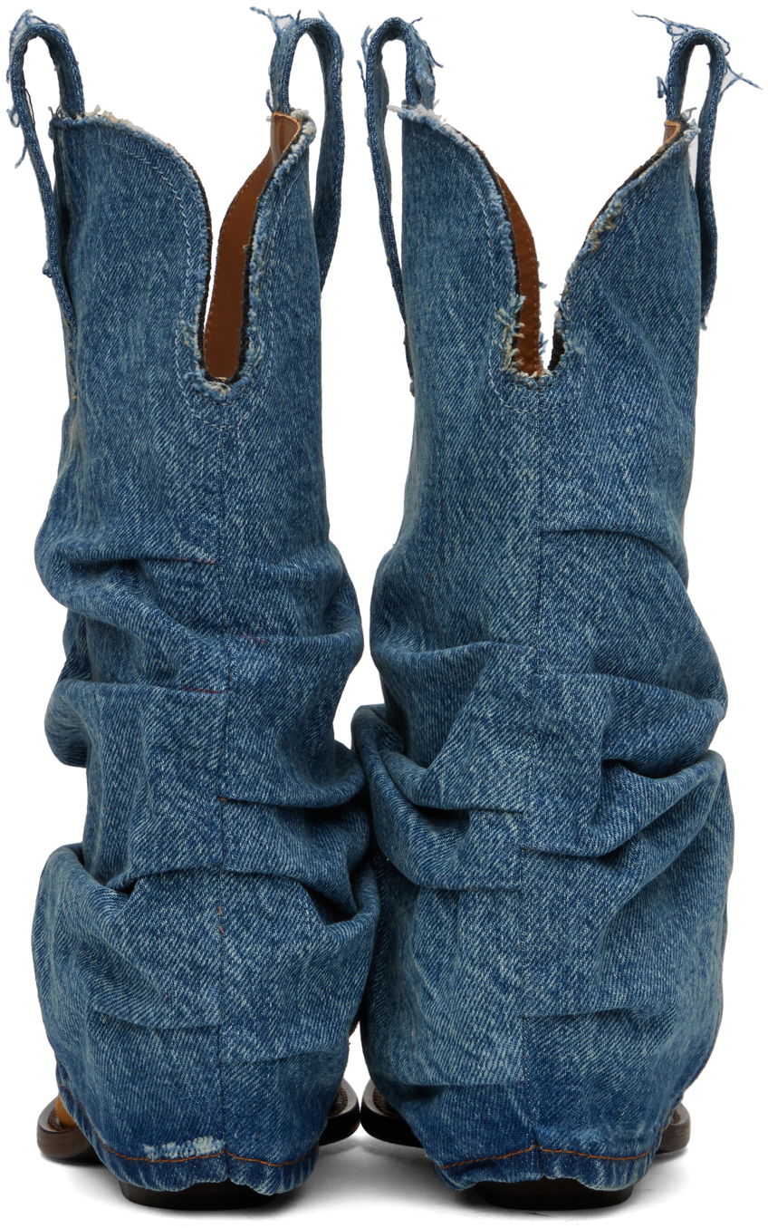 Tøj R13 R13 Low Rider Cowboy Denim Boots Blå | R13S0109-DEN, 1