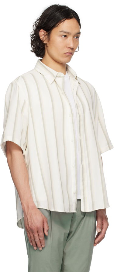 Skjorte BOSS Hugo Loose-Fit Striped Open-Weave Shirt Beige | 50539341, 1