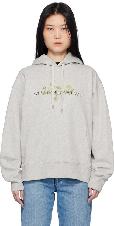 Sweatshirt Stella McCartney Floral Embroidered Hoodie Grå | 6J03683SPZ65, 0