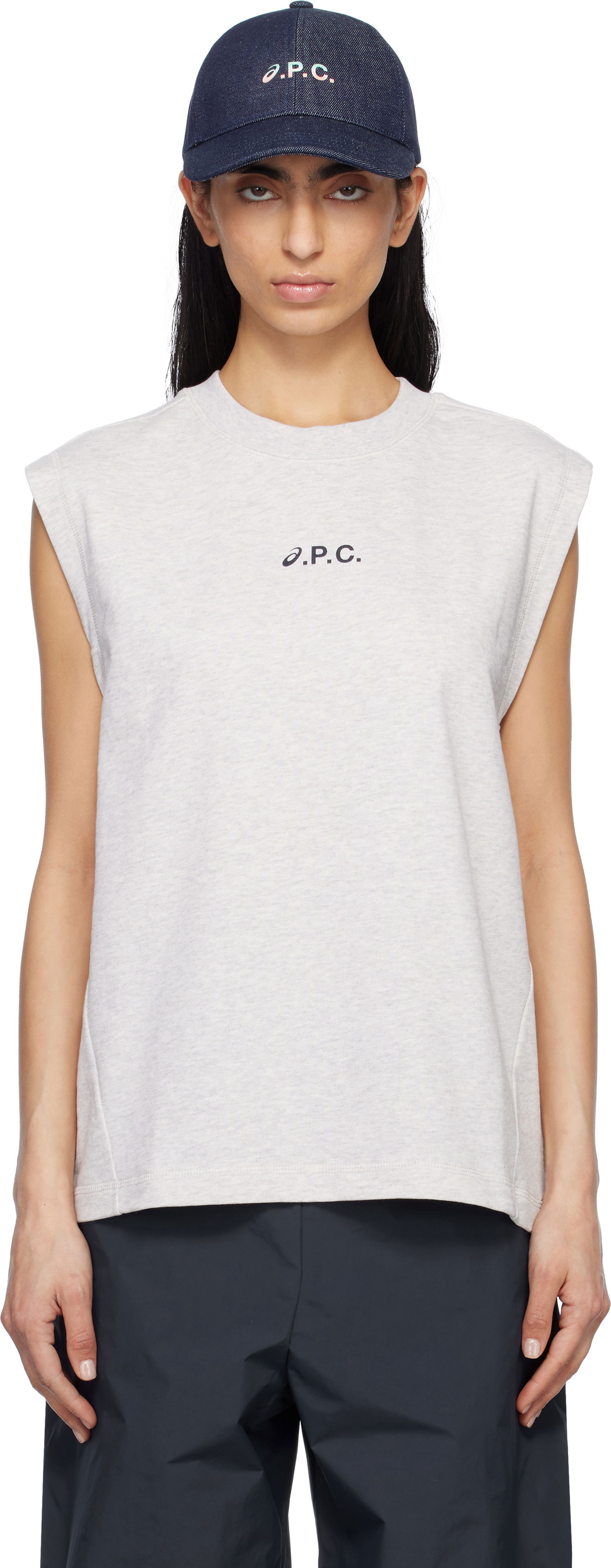 Tanktop A.P.C. A.P.C. ASICS Edition Sky Sleeveless Tank Top Mørkeblå | COGWV-M26455, 0