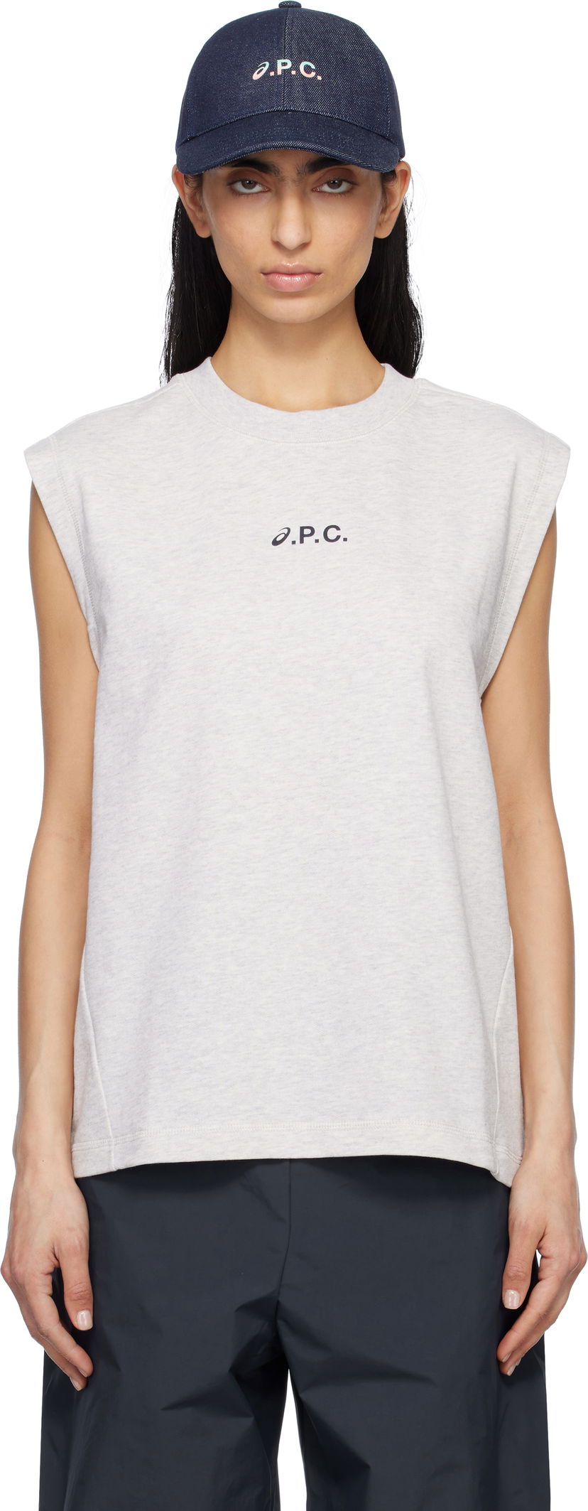 Tanktop A.P.C. A.P.C. ASICS Edition Sky Sleeveless Tank Top Mørkeblå | COGWV-M26455