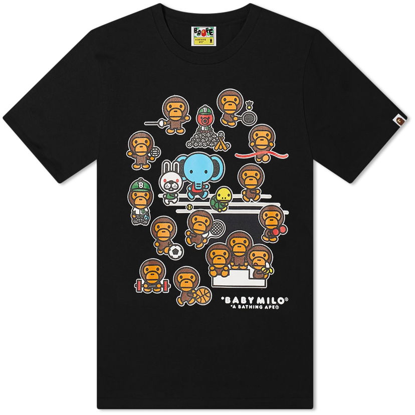 T-shirt BAPE Tokyo Baby Milo Multi-Sport Character T-Shirt Sort | 002TEH701001F-BLK