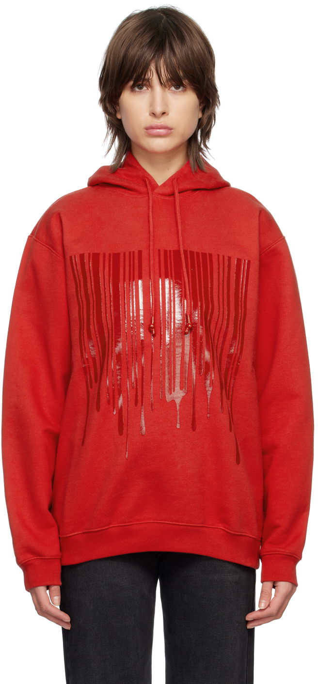 Sweatshirt VETEMENTS Dripping Barcode Graphic Hoodie Rød | VL16HD440R