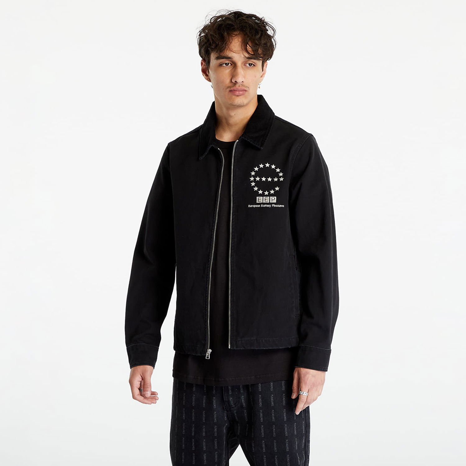 Jakke Pleasures Echo Work Jacket Sort | P23SU002 BLACK, 0