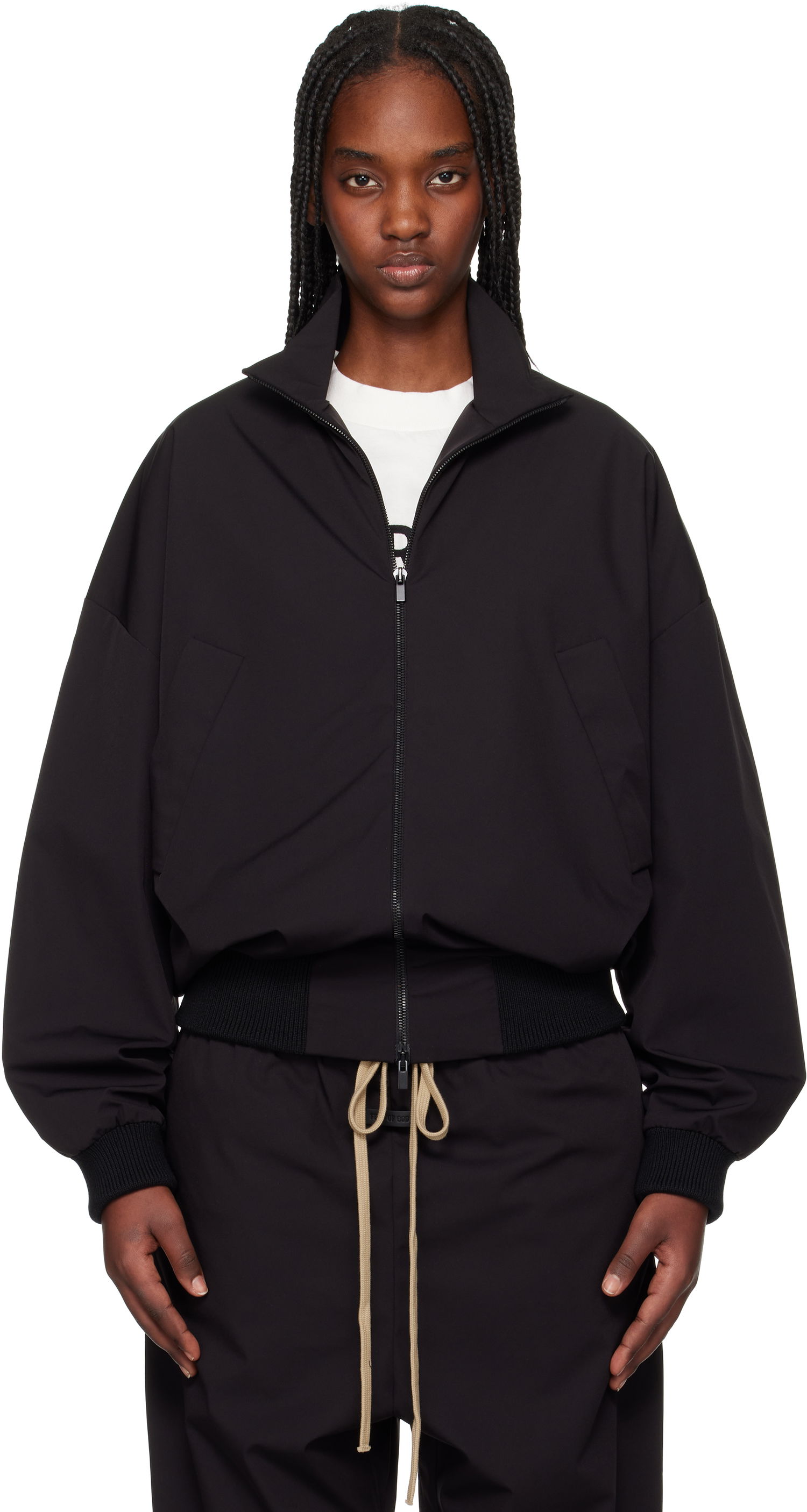 Bomberjakke Fear of God Fear of God Nylon Track Jacket Sort | FGE230-327PON, 0