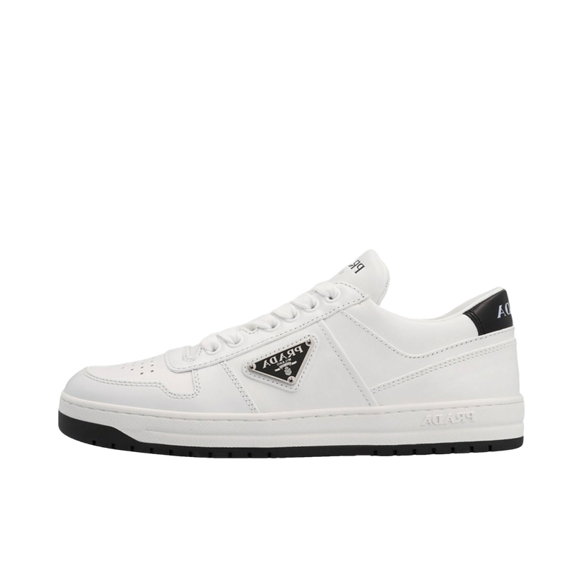 Sneakers og sko Prada Downtown Low Top Sneakers Leather White White Black (W) Hvid | 1E792MF0303LJ6-F0964